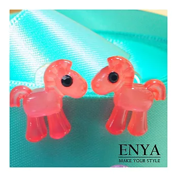 Enya★AZNAVOUR 果凍小馬耳環紅