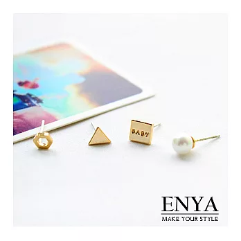 Enya★925銀 復刻年代四件組耳環金