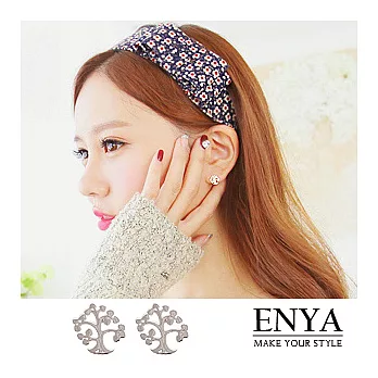 Enya★925銀 可愛小樹耳環銀