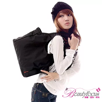 BeautyFocus通勤簡約大容量防水托特包2121-1黑色