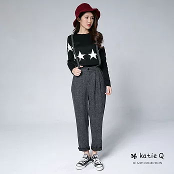 【KatieQ】紳士風吊帶老爺褲-FREEFREE灰
