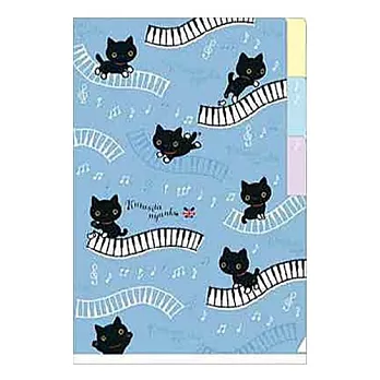 San-X 小襪貓白貓鋼琴之戀系列三層分頁文件夾。小襪貓