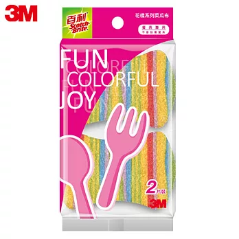 3M 百利花樣海綿菜瓜布-餐具專用(2片裝)