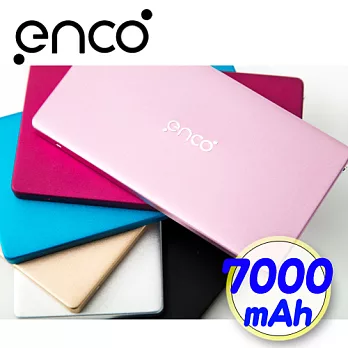 enco 台灣製 7000mAh 輕薄鋁合金 雙輸出行動電源PB703-粉紅