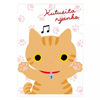 San-X 小襪貓白貓鋼琴之戀系列A4文件夾。小虎貓腳印