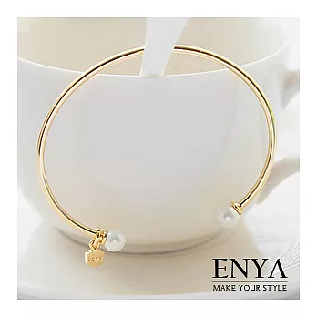 Enya★完美弧形珍珠手環金