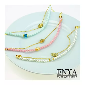 Enya★粉彩串環手鍊粉