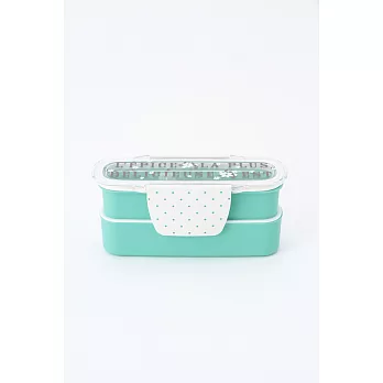 Afternoon Tea里昂花園細長型雙層便當盒 480ML綠色里昂