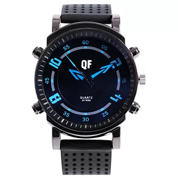 Watch-123 藍光鏡面箭頭指針運動腕錶藍時標