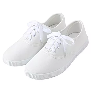 [MUJI 無印良品]棉質休閒鞋柔白L24.5~25.0cm柔白