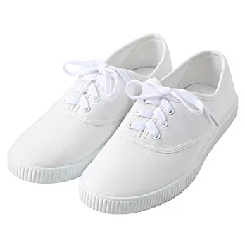 [MUJI 無印良品]棉質休閒鞋25.5~26.0cm柔白
