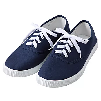 [MUJI 無印良品]棉質休閒鞋26.5~27.0cm深藍