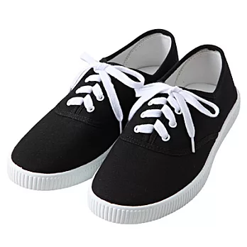 [MUJI 無印良品]棉質休閒鞋25.5~26.0cm黑色