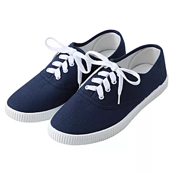 [MUJI 無印良品]棉質休閒鞋深藍M23.5~24.0cm深藍