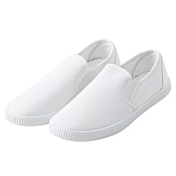 [MUJI 無印良品]棉質基本便鞋柔白S22.5~23.0cm柔白