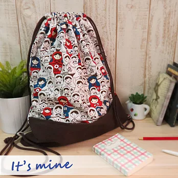 It’s mine 束口後背包系列-俄羅斯娃娃-白