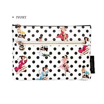 Marianne Kate 畫報女郎系列 薄型化妝包象牙白