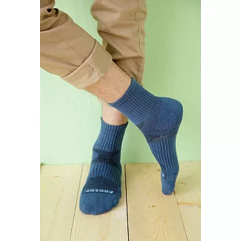 【Footer除臭襪】輕壓力單色素面除臭襪(男款)T97LL藍色