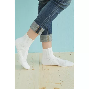 【Footer除臭襪】輕壓力單色素面除臭襪 T97M(女款)M 白色