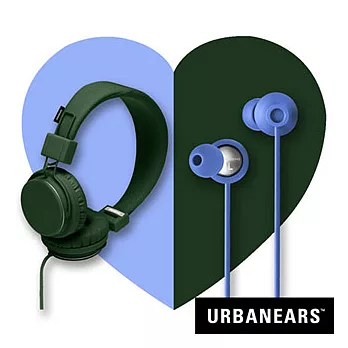 Urbanears 瑞典設計 情人節限量買一送一組合 Plattan + Kransen 耳機深林綠+勿忘我藍