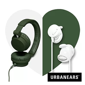 Urbanears 瑞典設計 情人節限量買一送一組合 Zinken + Medis 耳機深林綠+羽翼白