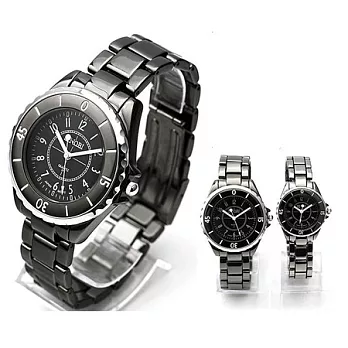 Watch-123 超級夢幻12經典時尚腕錶 (4色任選)黑色大盤