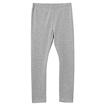 [MUJI 無印良品]兒童有機棉混每日兒童服全長緊身褲130灰紋樣