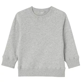 [MUJI 無印良品]幼兒有機棉柔軟裏毛圓領衫100灰色