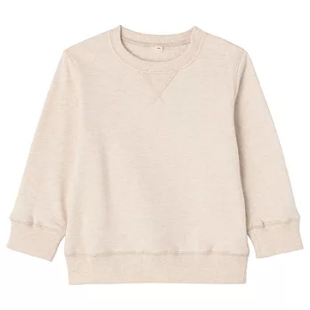 [MUJI 無印良品]幼兒有機棉柔軟裏毛圓領衫90粉米