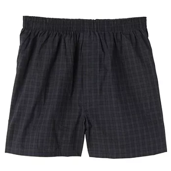 [MUJI 無印良品]男有機棉布帛前開平口褲M深綠格紋