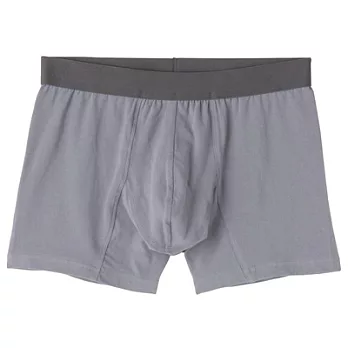 [MUJI 無印良品]男棉混舒適彈性拳擊內褲L灰白