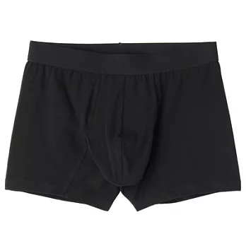[MUJI 無印良品]男棉混舒適彈性拳擊內褲M黑色