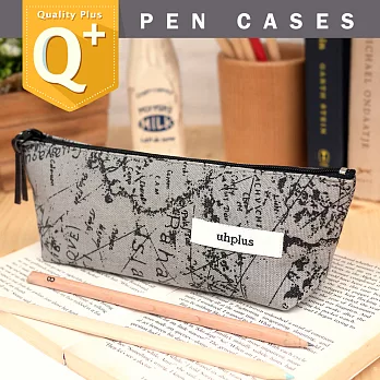 uhplus Q-plus 帆船筆袋- 航海日誌(灰)