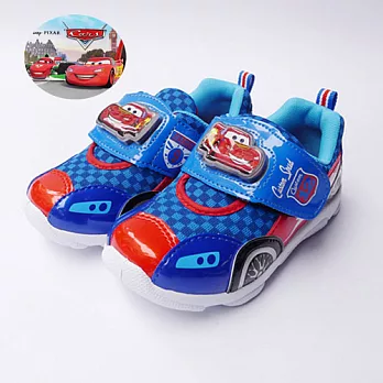 Disney迪士尼Cars閃電麥坤電燈運動鞋17藍紅