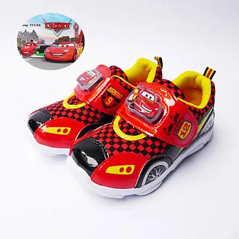 Disney迪士尼Cars閃電麥坤電燈運動鞋15紅黃