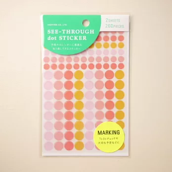 【HIGHTIDE】可寫式透明圓型貼紙(Pink)/ A