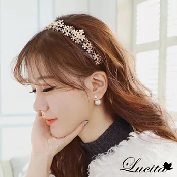 Lucita 韓國經典流行款 雙面可配戴小香風珍珠耳針