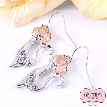AMANDA艾曼達甜心 耳環-俏麗貓咪-1462白色