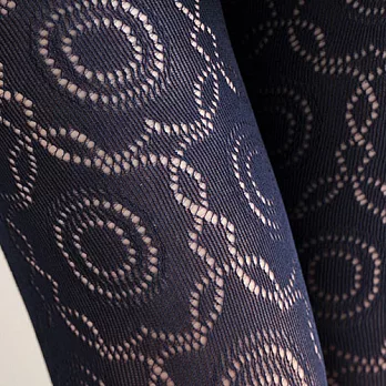 蒂巴蕾Look be myself 彈性花網襪 戀人海軍藍