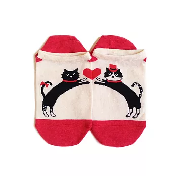 《SFwalkingbeans》襪子/短襪- 兩隻貓愛心