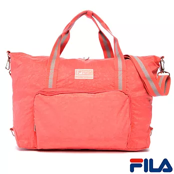 FILA多功能行李手提斜背兩用包(甜粉橘)BLO-1501-PC