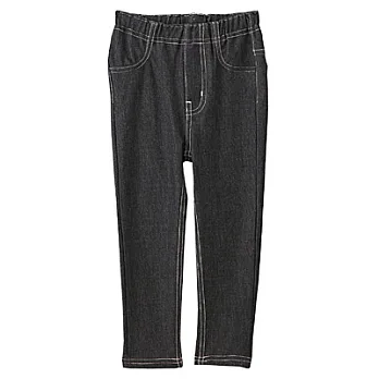 [MUJI 無印良品]幼兒有機棉混丹寧感針織緊身褲100黑色