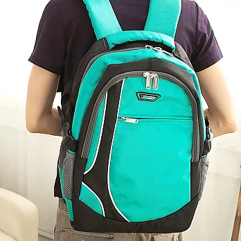 後背包 可放13吋筆電 路跑拼色後背包包 X-SPORTS 綠(CG20509-35)
