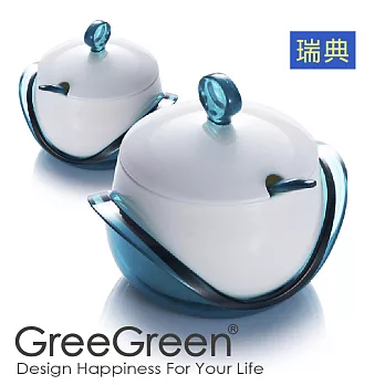 瑞典【GreeGreen】陶瓷健康調味罐-兩件裝(藍色)