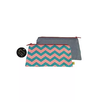 知音文創/Jeanies Color Link梯形包/紅藍鋸齒