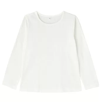 [MUJI 無印良品]女童有機棉每日兒童服長袖T恤110柔白