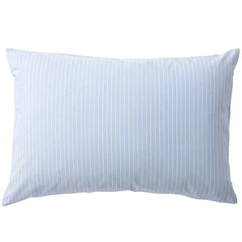 [MUJI 無印良品]牛津棉枕套/43/淺藍條紋