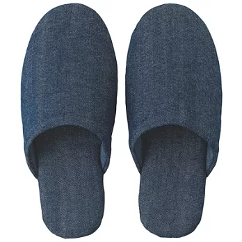 [MUJI 無印良品]棉丹寧舒壓拖鞋/XL/藍色