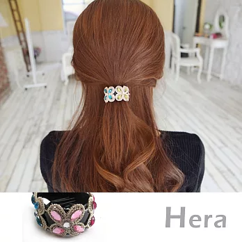 【Hera】赫拉 繽紛四葉草彩鑽馬尾圓形香蕉夾(繽紛彩)