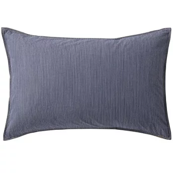 [MUJI 無印良品]棉丹寧條紋枕套/43/藍色
